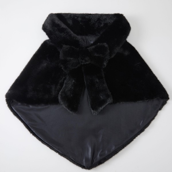 Faux Fur Bow Shrug with a wide, plush shawl collar and an oversized bow at the front. The cropped capelet silhouette layers over dresses, sweaters, and blouses for instant warmth and a polished, vintage inspired look. Perfect for holiday parties, weddings, church, and dressy winter events. Bows and faux fur are two of the season's most requested trends, making this an easy statement piece that sells quickly.