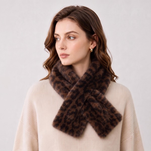 Faux Fur Pull Through Scarf with a soft, velvety pile and a keyhole loop that holds it neatly in place without knots. The cropped length sits close to the neck for warmth without bulk under coats and jackets. Plush, cozy, and easy to style for commutes, school pickup, and cold weather outings. Keyhole fur scarves are a winter bestseller and a natural gift from fall straight through the holidays.