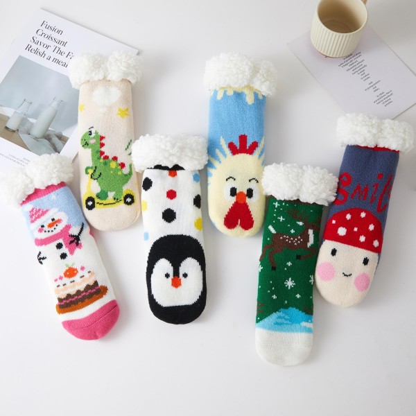 Plush Cozy Slipper Socks with a soft, thick knit and a cushioned contrast heel and toe made for comfortable lounging. The fuzzy texture keeps feet warm on cold floors, making them perfect for movie nights, slow weekend mornings, and holiday travel. Packed as an assortment of designs. Cozy socks are an easy stocking stuffer and impulse add, and they keep reordering all season long.
