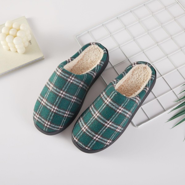 Plaid House Slippers with a classic tartan knit upper and a plush sherpa style lining that keeps feet toasty on cold mornings. The slip on scuff design with a cushioned footbed and nonslip sole goes from bed to breakfast to the mailbox. A cozy holiday gift for moms, teachers, grandmothers, and anyone who loves a lazy Sunday. Plaid slippers are a proven fall and Christmas seller, perfect for gift displays and stocking stuffer tables.