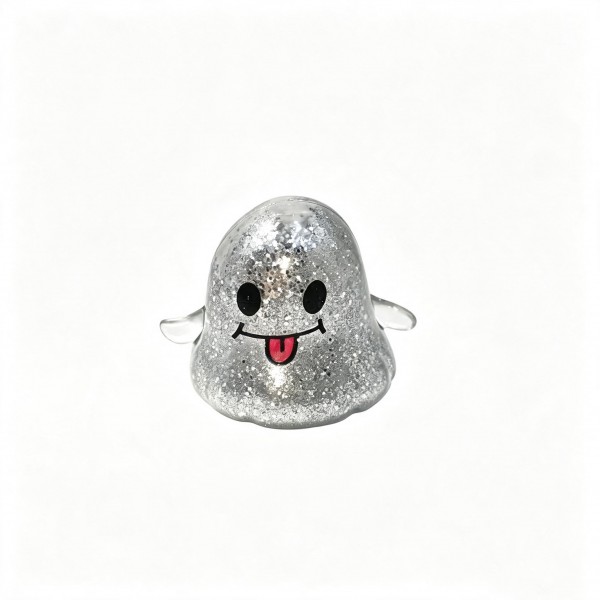 Glitter-filled ghost squishy with a smiley face and a soft gel body that squishes flat and reshapes in the hand. Suspended sparkle shifts with every squeeze, so it reads as a display piece as much as a fidget. A go-to for October counters, classroom treats, and trick-or-treat alternatives that beat candy. Small footprint and impulse pricing make it an easy multiple at the register.