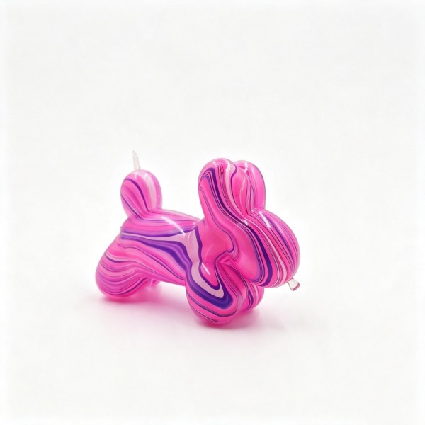 Balloon dog squishy with a swirled marbled finish and the classic twisted balloon silhouette, molded in a soft foam that squeezes and slowly rises. The glossy candy styling makes it look like art on a shelf and it holds up to daily fidgeting. A fun pick for party themed displays, birthday gifting, and desk collections. Photographs beautifully, which helps it move on social and at the register.