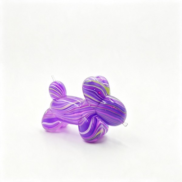 Balloon dog squishy with a swirled marbled finish and the classic twisted balloon silhouette, molded in a soft foam that squeezes and slowly rises. The glossy candy styling makes it look like art on a shelf and it holds up to daily fidgeting. A fun pick for party themed displays, birthday gifting, and desk collections. Photographs beautifully, which helps it move on social and at the register.