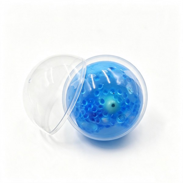 Bead filled squeeze ball packed inside a clear fillable ornament, so it works as a gift, an ornament, and a fidget all at once. The stretchy skin holds a soft bead core that shifts and crunches under your fingers. A satisfying stress reliever for desks, backpacks, and travel bags. Ornament packaging makes it a natural for holiday trees, gift toppers, and seasonal displays.