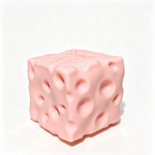 Cheese cube squishy molded with deep dimpled holes and a matte finish that reads like a real block off the board. The dense foam takes a firm squeeze and eases back into a clean cube. A quirky desk toy for food lovers and a fun addition to kitchen themed gifting. Realistic food squishies get picked up on sight, which is exactly what a counter display needs.