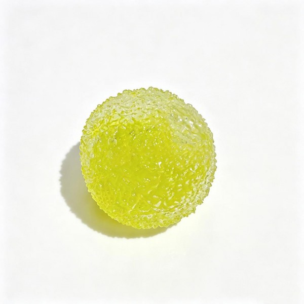 Crackle texture squeeze ball with a bumpy jeweled surface that catches the light and gives your fingers something to grip. The dense gel core takes a hard squeeze and rebounds slowly into a round shape. A tactile stress reliever for desks, classrooms, and travel bags. Bright candy colors merchandise beautifully in a bowl and keep the reorders coming.
