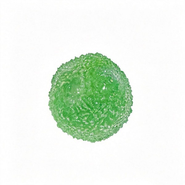 Crackle texture squeeze ball with a bumpy jeweled surface that catches the light and gives your fingers something to grip. The dense gel core takes a hard squeeze and rebounds slowly into a round shape. A tactile stress reliever for desks, classrooms, and travel bags. Bright candy colors merchandise beautifully in a bowl and keep the reorders coming.