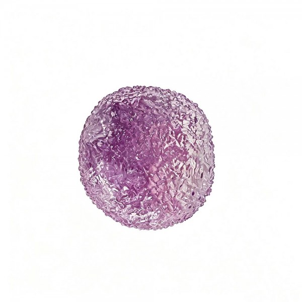 Crackle texture squeeze ball with a bumpy jeweled surface that catches the light and gives your fingers something to grip. The dense gel core takes a hard squeeze and rebounds slowly into a round shape. A tactile stress reliever for desks, classrooms, and travel bags. Bright candy colors merchandise beautifully in a bowl and keep the reorders coming.