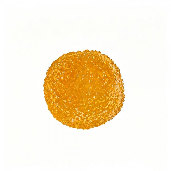 Crackle texture squeeze ball with a bumpy jeweled surface that catches the light and gives your fingers something to grip. The dense gel core takes a hard squeeze and rebounds slowly into a round shape. A tactile stress reliever for desks, classrooms, and travel bags. Bright candy colors merchandise beautifully in a bowl and keep the reorders coming.