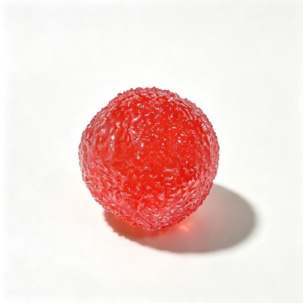 Crackle texture squeeze ball with a bumpy jeweled surface that catches the light and gives your fingers something to grip. The dense gel core takes a hard squeeze and rebounds slowly into a round shape. A tactile stress reliever for desks, classrooms, and travel bags. Bright candy colors merchandise beautifully in a bowl and keep the reorders coming.