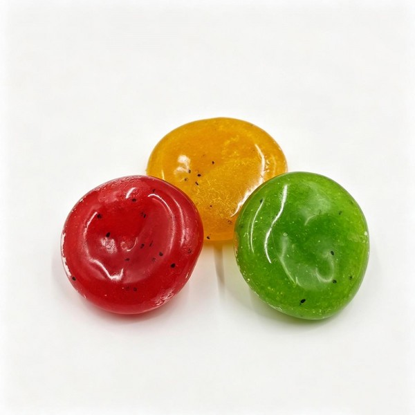 Fruit jelly squishy in a soft translucent gel flecked with tiny seeds, so it reads like a real slice of fruit. The stretchy skin flattens into a puddle under a press and slowly pulls itself back into a dome. A counter impulse toy for boutiques stocking classroom rewards, sensory bins, desk toys, and stocking stuffers. Jelly squishies are the piece customers cannot put down once they touch it.