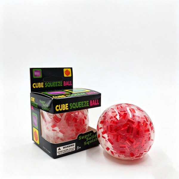 Bead filled squeeze ball with a stretchy outer skin and hundreds of tiny beads that shift and bulge under a grip. Squeeze it into a cube and watch it round itself back out, over and over, without losing its bounce. Packed in a printed display box, it works for classroom rewards, sensory bins, desk toys, and stocking stuffers. Squeeze balls are the piece customers cannot put down once they touch it, and they ring up on impulse every time.