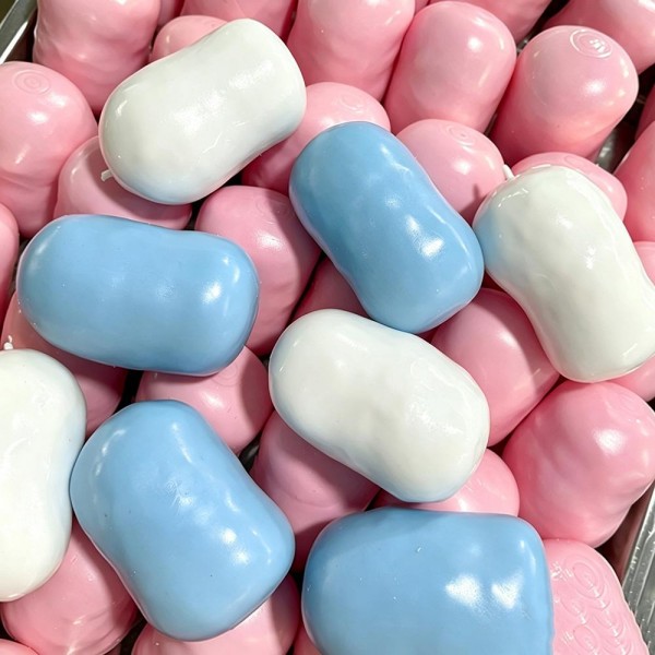 Oversized marshmallow squishy with a soft pillowy shape and a matte candy finish that dents and rebounds slowly under your thumb. Big enough to feel substantial in the hand and light enough to toss in a bag. A comforting stress reliever for desks, dorm rooms, and car consoles. Sweet shop styling makes it an easy grab and go gift for kids and adults alike.