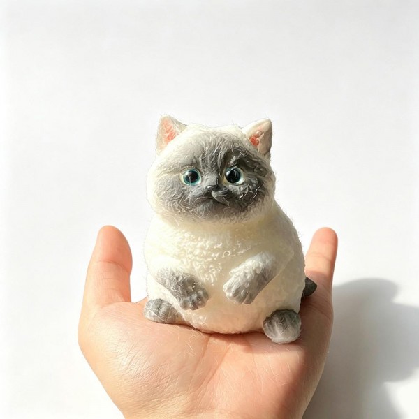 Chubby cat squishy with a soft flocked coat, stitched face detail, and a palm sized body built to be squeezed. Slow rise foam compresses under a hand and slowly returns to shape for repeat fidgeting. A counter impulse toy for boutiques stocking cat lover gifts, classroom rewards, desk toys, and stocking stuffers. Animal squishies photograph beautifully and sell as the gift customers buy for themselves.
