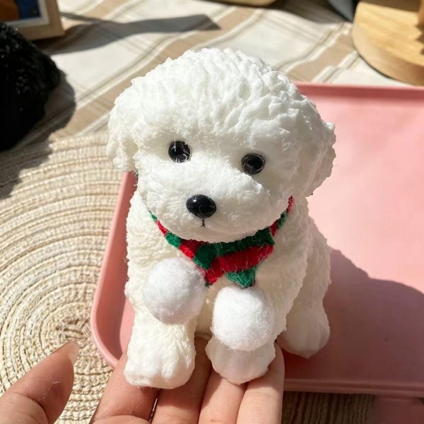 Fluffy puppy squishy with a soft flocked coat, stitched face detail, and a slow rise squeeze that springs back into shape. Small enough to sit on a desk or a nightstand and sturdy enough to travel in a backpack or a purse. A sweet, giftable pick for pet lovers, dog moms, and anyone who collects cute desk companions. Cuddly novelty like this photographs well and moves quickly at the register.