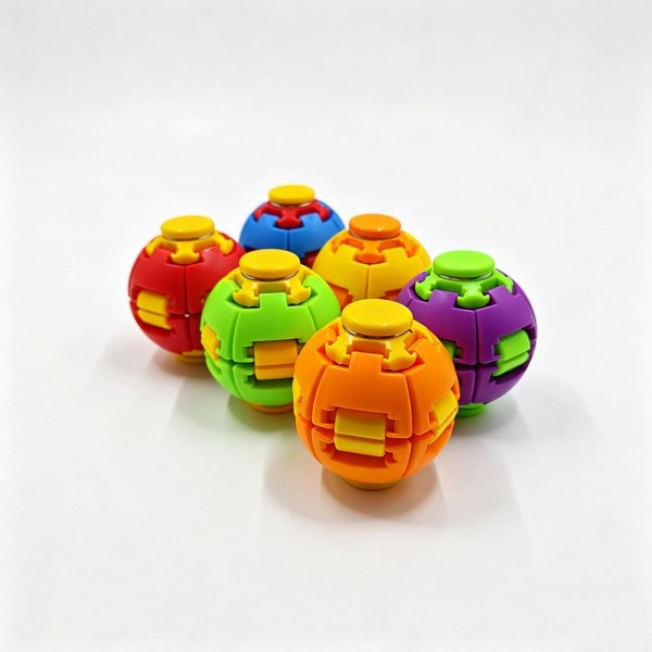 Puzzle ball fidget toy that twists, clicks, and pops apart into a segmented brain teaser kids can rebuild again and again. Molded in tough plastic with chunky sliding tabs, it doubles as a quiet desk toy and a screen free distraction for car rides and waiting rooms. A natural fit for classroom prize boxes, party favors, and birthday gifting. Low ticket impulse pricing keeps it moving off a checkout display.