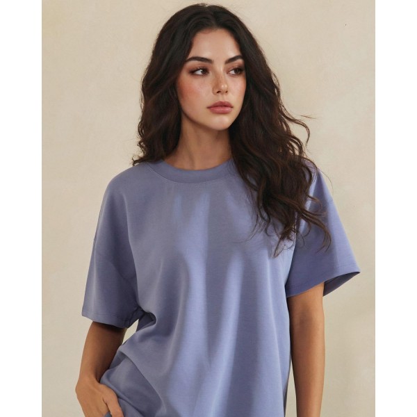 Oversized Scuba Short Sleeve Top (6-Pack)

- Crewneck
- Loose-Fit
- Lightweight & Breathable 
- Rib-Knit Band Bottom Edge 
- 53% Polyester, 40% Modal, 7% Spandex 

