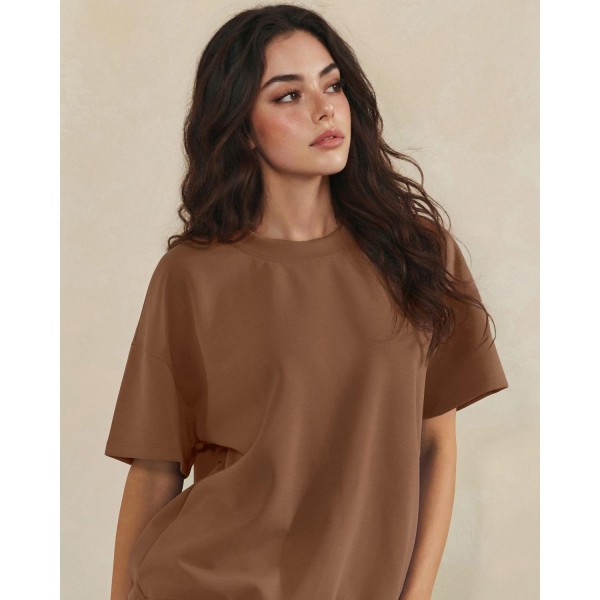 Oversized Scuba Short Sleeve Top (6-Pack)

- Crewneck
- Loose-Fit
- Lightweight & Breathable 
- Rib-Knit Band Bottom Edge 
- 53% Polyester, 40% Modal, 7% Spandex 

