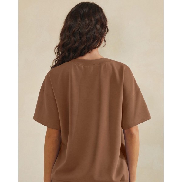 Oversized Scuba Short Sleeve Top (6-Pack)

- Crewneck
- Loose-Fit
- Lightweight & Breathable 
- Rib-Knit Band Bottom Edge 
- 53% Polyester, 40% Modal, 7% Spandex 

