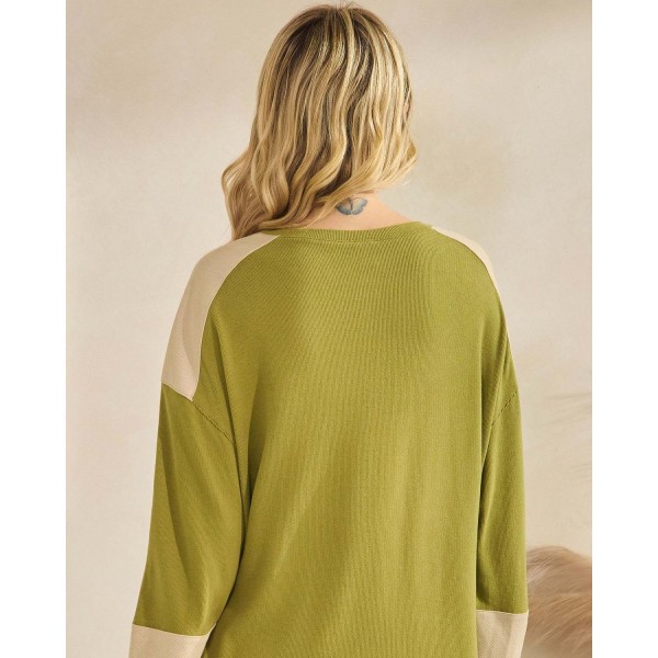 Color block waffle knit henley top with a buttoned placket and a relaxed drop-shoulder silhouette. Soft ribbed-texture knit gives the oversized cut structure, while contrast panels at the shoulders and cuffs add visual interest to an everyday staple. Easy to layer over leggings, denim, or bike shorts for weekend errands, school pickup, and cozy fall weather. A transitional long sleeve top that turns fast for boutiques building comfortable seasonal assortments.
