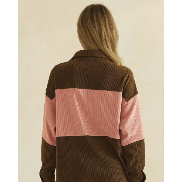 Color Block Corduroy Shacket (6-Pack)

- Relaxed-Fit 
- Dual Chest Flap Pockets 
- Straight Hem 
- Soft & Breathable 
- 98% Polyester 2% Spandex 