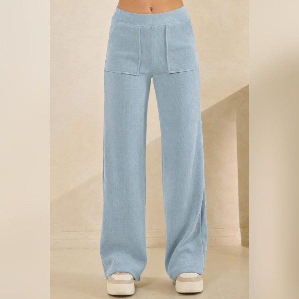 Wide-Leg Corduroy Pants (6-Pack)

- Relaxed-Fit 
- Ribbed
- Elasticized High Waist 
- Lightweight & Breathable 
- Pull Up Style 
- 98% Polyester 2% Spandex 