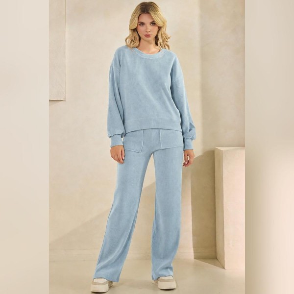 Wide-Leg Corduroy Pants (6-Pack)

- Relaxed-Fit 
- Ribbed
- Elasticized High Waist 
- Lightweight & Breathable 
- Pull Up Style 
- 98% Polyester 2% Spandex 