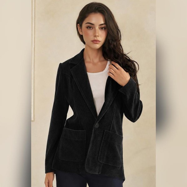 Corduroy One-Button Blazer (6-Pack)

- Relaxed-Fit
- Classic Notched Lapel Collar
- Front Patch Pockets 
- Back Center Vent 
- 98% Polyester 2% Spandex 
