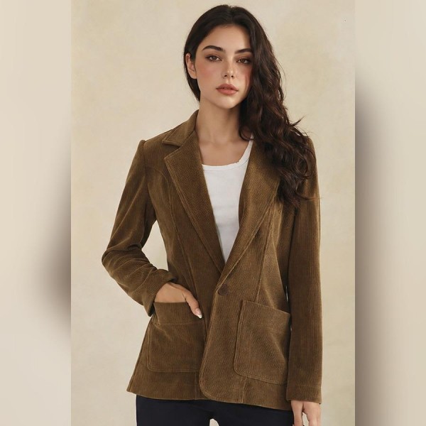 Corduroy One-Button Blazer (6-Pack)

- Relaxed-Fit
- Classic Notched Lapel Collar
- Front Patch Pockets 
- Back Center Vent 
- 98% Polyester 2% Spandex 