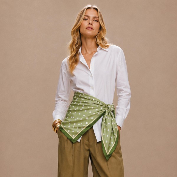 Do Everything In Love Silky Polka Dot Print Bandana Scarf

- Multi-Use: Scarf, Bandana, Bag Tie ETC
- Approximately 34" L X 34" W
- 100% Polyester