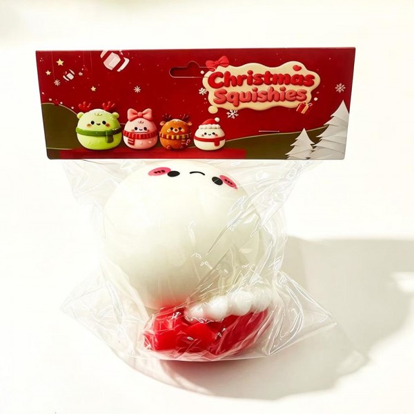 Chubby Christmas Buddy Squishy Toy

Chubby Christmas Buddy Squishy Toy with a round, plump body, a knit look scarf, and a sweet kawaii face, available as a snowman in a Santa hat, a bow topped cutie, or a reindeer with antlers. The smooth, matte, velvety soft surface gives under your fingers like a dumpling and puffs back into its round shape after every squeeze. Big on charm and easy to collect, these festive buddies make perfect stocking stuffers, Secret Santa gifts, and holiday party favors.

- Three festive characters to collect