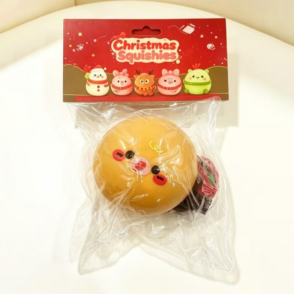 Chubby Christmas Buddy Squishy Toy

Chubby Christmas Buddy Squishy Toy with a round, plump body, a knit look scarf, and a sweet kawaii face, available as a snowman in a Santa hat, a bow topped cutie, or a reindeer with antlers. The smooth, matte, velvety soft surface gives under your fingers like a dumpling and puffs back into its round shape after every squeeze. Big on charm and easy to collect, these festive buddies make perfect stocking stuffers, Secret Santa gifts, and holiday party favors.

- Three festive characters to collect
