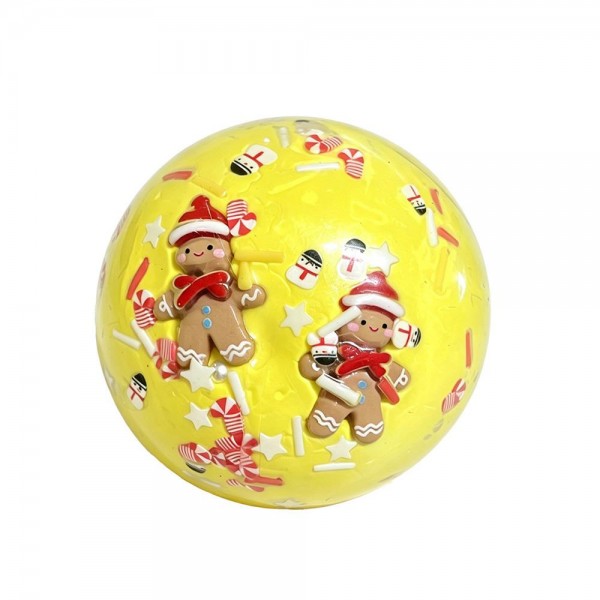 Christmas Charm Squishy Stress Ball

Christmas Charm Squishy Stress Ball with a clear, stretchy shell packed with holiday surprises inside. Each style has its own festive fill, from sparkly glitter beads and candy sprinkles to a snow globe style flurry or a smooth, dough like center, all mixed with peppermints, snowflakes, and charms like Santa, gingerbread men, a snowman, and reindeer. Squeeze it to feel the filling shift and press against your palm, then watch it pop back round. A colorful stocking stuffer that looks great piled in a bowl by the register.

- Every style has a different holiday fill