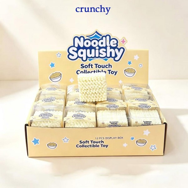 Crunchy Instant Noodle Squishy Toy

Crunchy Instant Noodle Squishy Toy shaped like a block of ramen, with wavy noodle texture sculpted all over so you can feel every ridge under your fingertips. Squeeze it and the soft block crinkles and crunches for a satisfying ASMR crackle, then bounces back into shape. A quirky food squishy that ramen lovers, collectors, and kids love to squeeze, perfect for checkout counters, gift bags, and stocking stuffers.