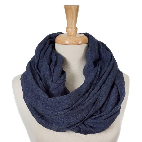 Wholesale navy blue lightweight infinity scarf cotton