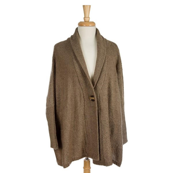 Wholesale heavyweight long sleeve sweater front wooden button acrylic One fits m