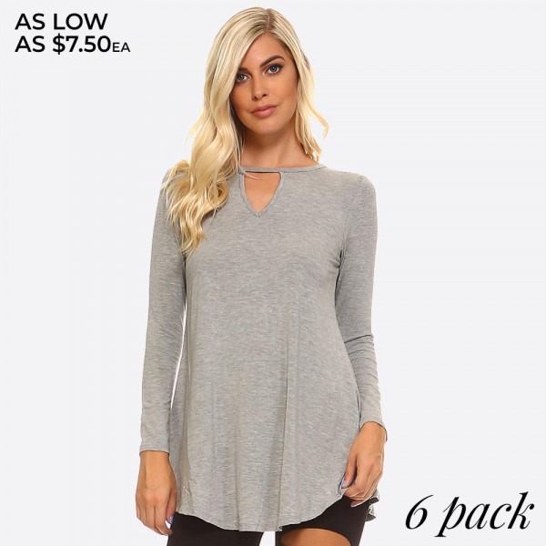 Wholesale long Sleeve Crew Neckline Tunic o Lightweight jersey tunic o Crew neck