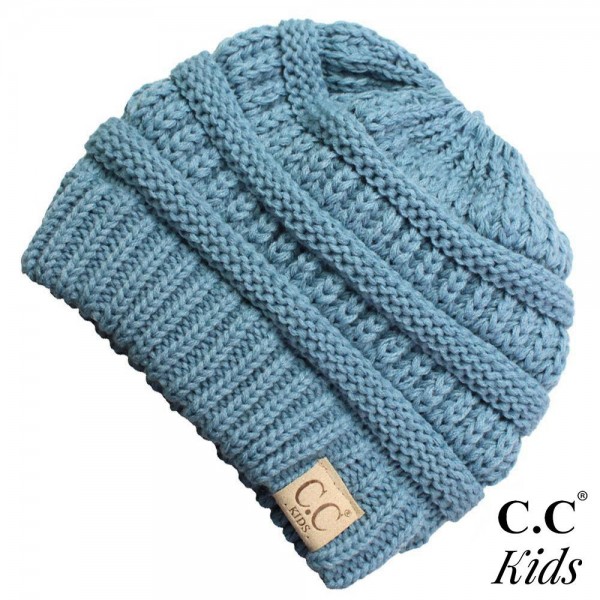 Wholesale c C MB KIDS Solid color messy bun beanie kids Acrylic Band circumferen
