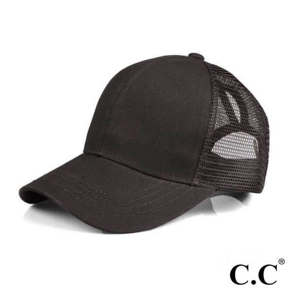 CC Pony Cap BT-4 
Solid Color Baseball Cap with Mesh Back

- One size fits most
- Adjustable Velcro Closure 
- 60% Cotton / 40% Polyester