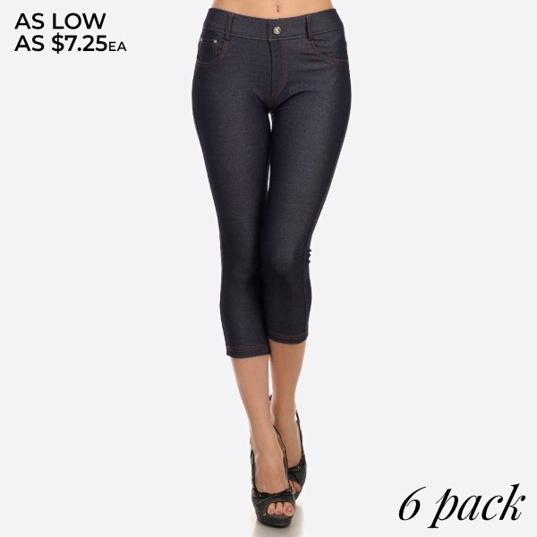 Wholesale original standard pocket jean Capri jegging classic silhouette constr