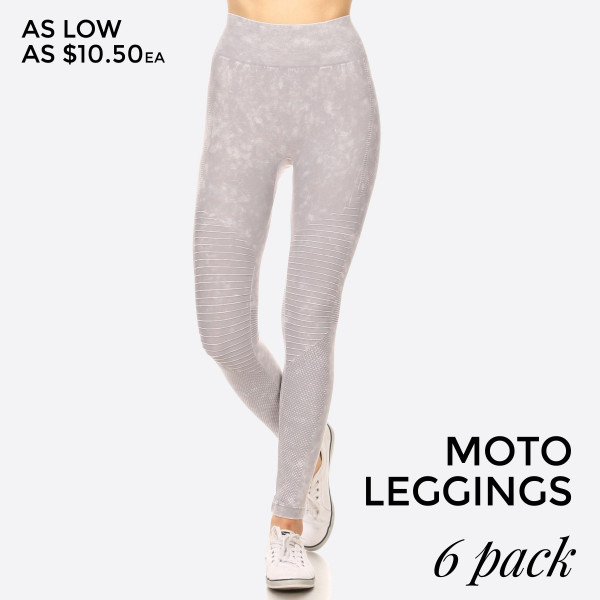 Wholesale women s Stone Wash Seamless Moto Leggings Pack o Stone Wash Super Stre