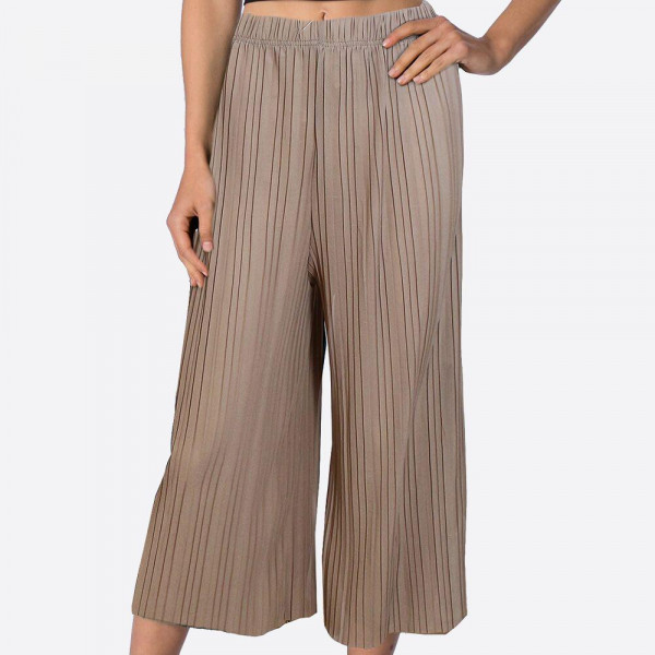 Wholesale accordion pleated culottes elastic waistband polyester One fits up US