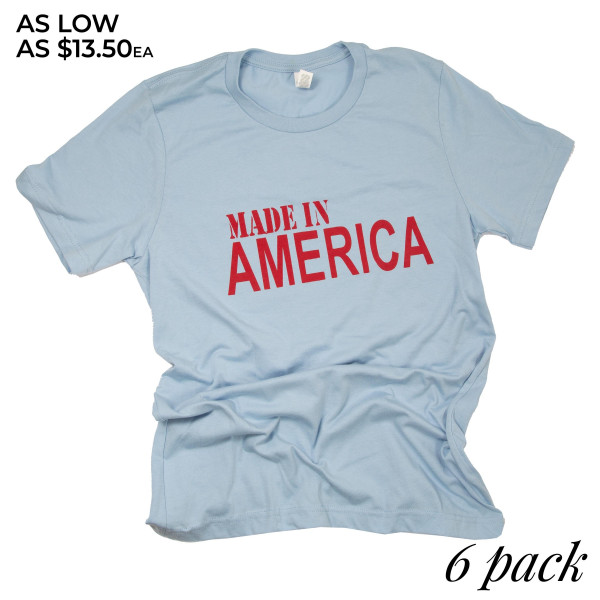 Wholesale made America Short Sleeve Boutique Graphic Tee t shirts sold pack S M