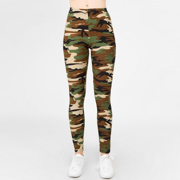 Wholesale women s Classic Camouflage Print Leggings o Long skinny leg o Mid Wais