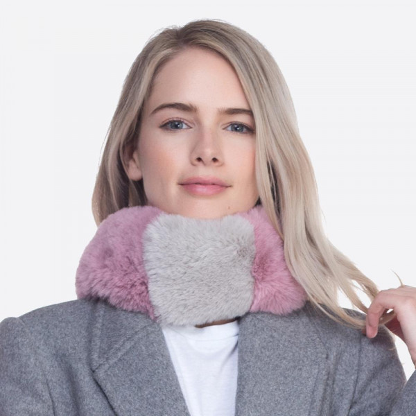 Wholesale faux fur collar scarf magnetic closure Polyester