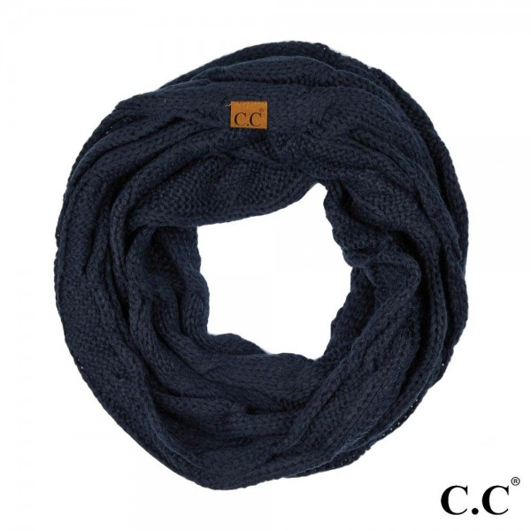 C.C SF-800
Cable Knit Infinity Scarf 

- Approximately 13" W X 30" L
- 100% Acrylic