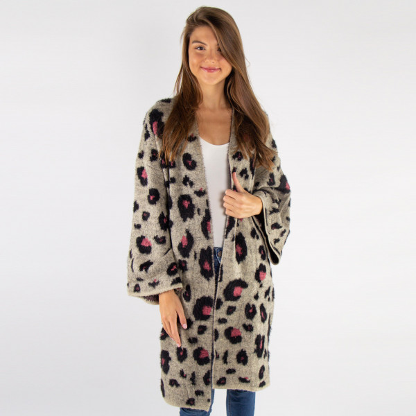 Do everything in Love Brand Mohair Leopard Print Cardigan