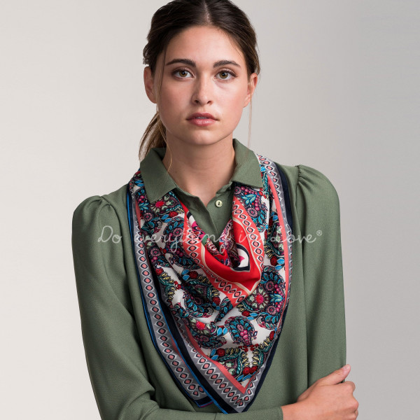 Wholesale mulit Colored Damask Print Scarf Polyester L W
