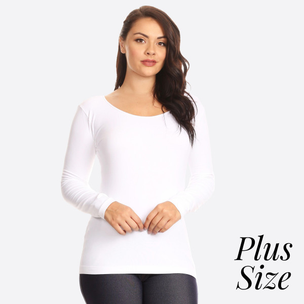Wholesale women s Plus Solid Seamless Long Sleeve Shirt o Seamless knit top o Sc