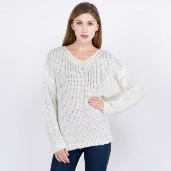 Wholesale knitted loose fitting sweater One fits most Acrylic Cotton